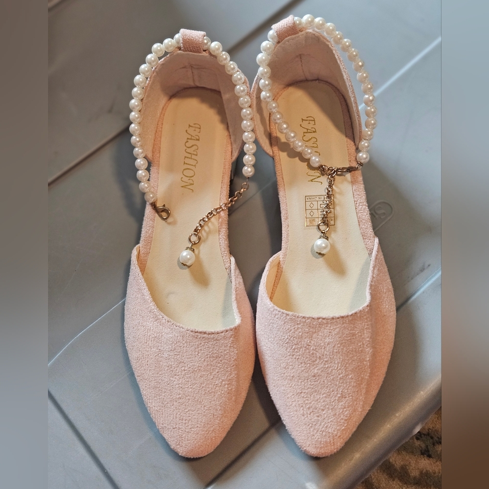 Blush Pink Pearled Heels